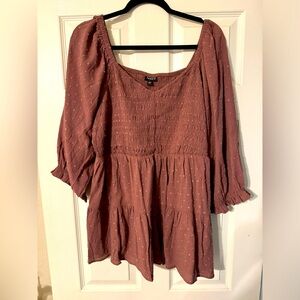 Torrid crinkle gauze smocked blouse
